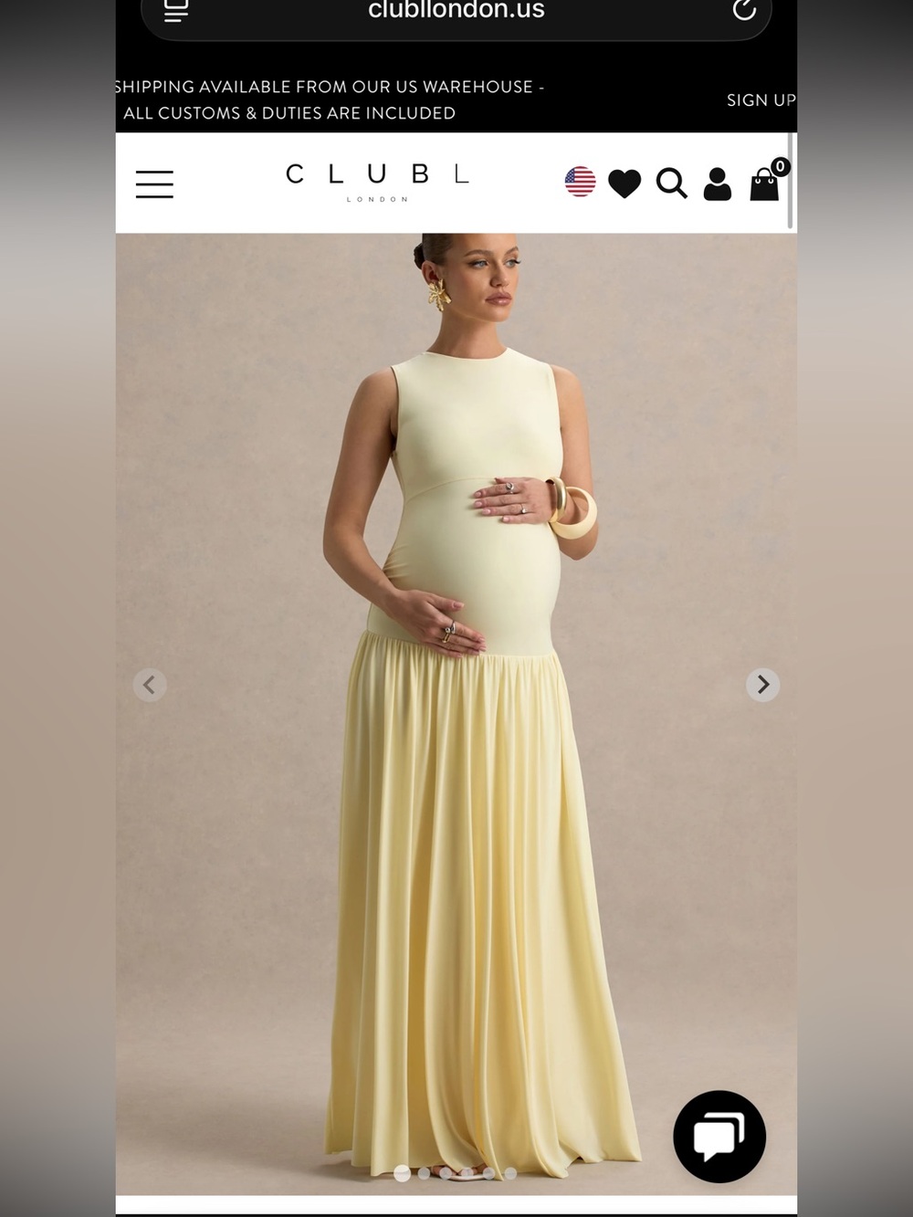 Club London Outline Maternity Dress - Lemon
